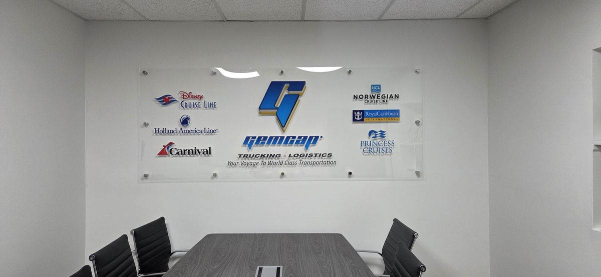 Gemcap Logistics Lobby Sign — Interior & Lobby by Brazilian Signs